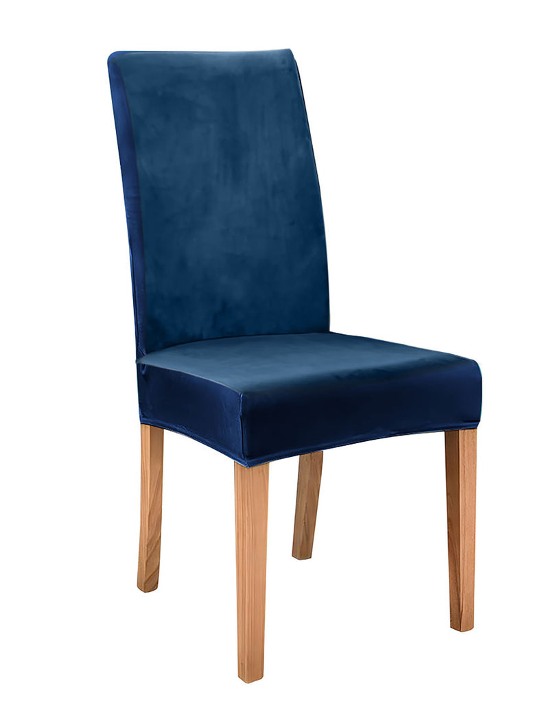 Anyseat Navy Velvet Dining Chair Cover – Plush Stretchable Slipcover for Kitchen & Dining Room Chairs