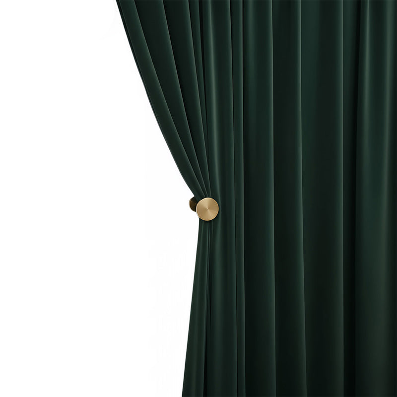 Anydrape 100cm Green High Quality Modern Velvet Blackout Curtains for Living Room Bedroom Dining Luxury Window Drape