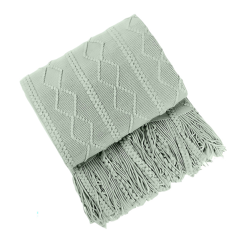 Anycozy Gray Faux Cashmere Throw Blanket Diamond Knit 130x180cm