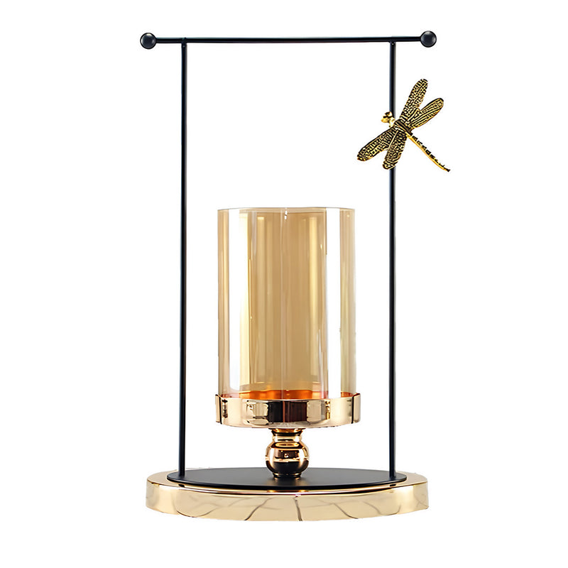 ANYDECO 34cm Candle Holder Flower Vase Tabletop Home Decor Modern Art Living Room Display House Decorative Crafts Ornaments with Metal Base