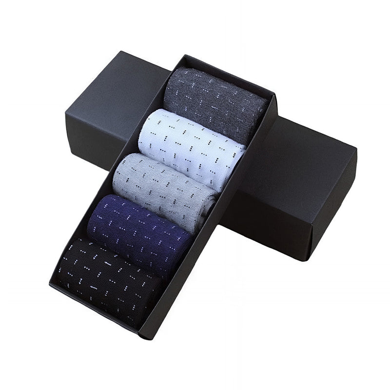 Anyfootwear Men’s Cotton Business Socks 5 Pack – Breathable Elastic Casual & Office Dress Socks Size 6–10