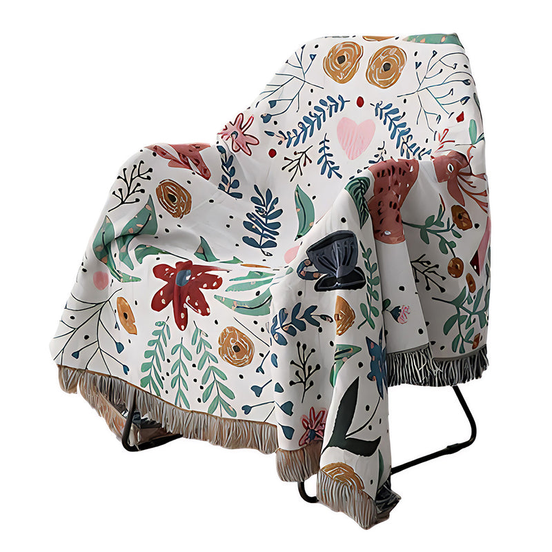 Anycozy Faux Cashmere Throw Blanket Forest Flower Pattern 180x340cm