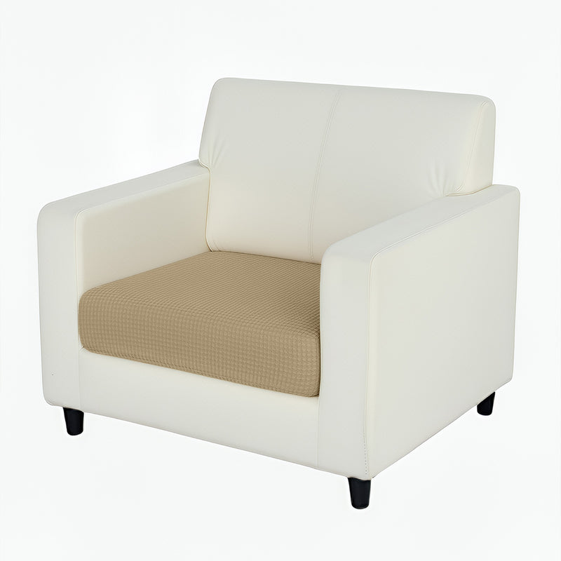 Anyhouz Sofa Cover – Beige Polyester, Thick Stretchable, 1Pc Living Room Chair