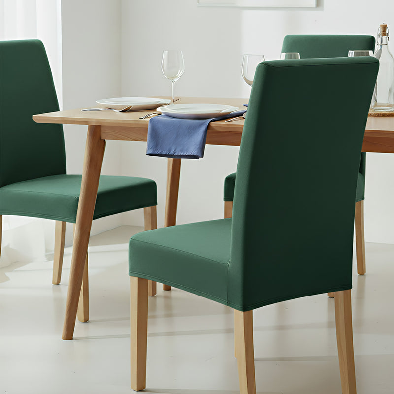 Anyseat Dark Green Velvet Dining Chair Cover – Plush Stretchable Slipcover for Kitchen & Dining Room Chairs