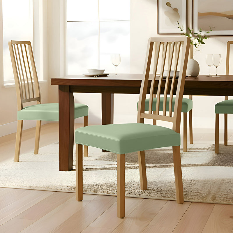 Anyseat Chair Cover Light Green PU Leather Seat Slipcover Chair Cover for Kitchen Hotel Banquet Dining Living Room