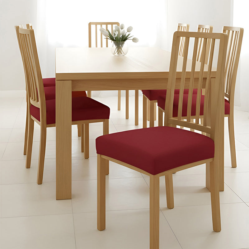 Anyseat Plain Wine Red Stretch Chair Cover – Washable, Removable Dining & Kitchen Seat Protector