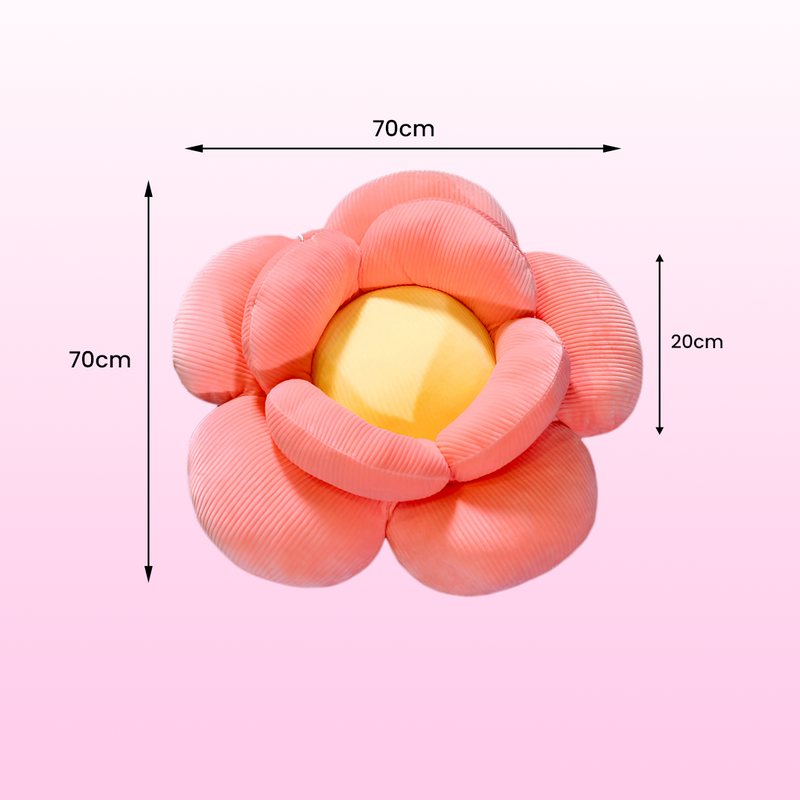 Anyseat Seat Cushion 2PC Red Double Flower Shape Soft Bedside Floor Plush Pillow Home Decor