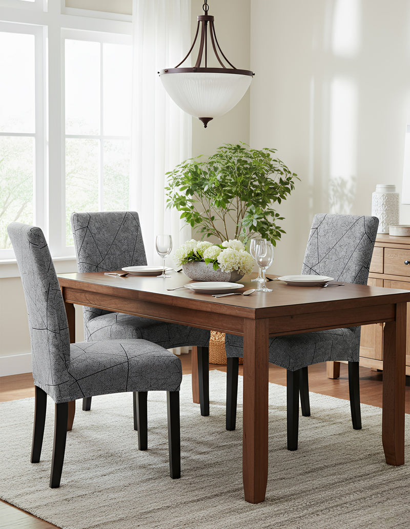Anyseat Grey Stone Break Design Chair Cover – Elastic Slipcover with Anti‑Dirt Protection for Dining Room, Kitchen, Wedding, Hotel, Banquet & Restaurant