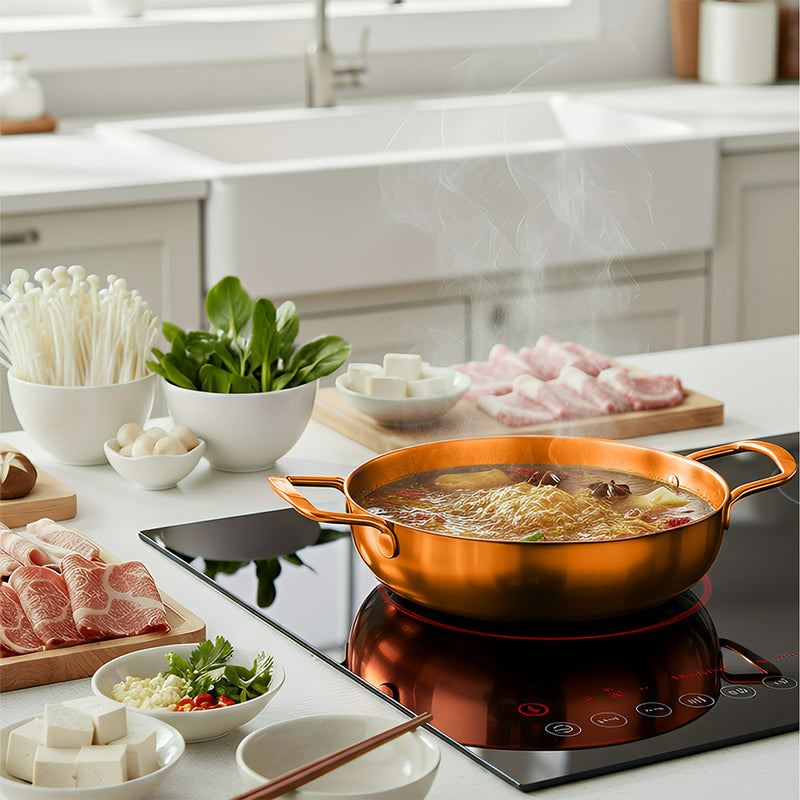 Anygleam Stock Pot Rainbow no.3-L Stainless Steel HotPot Without Lid Single-Layer Cooking Soup Noodle Sea Food Home Kitchen Restaurant Tools