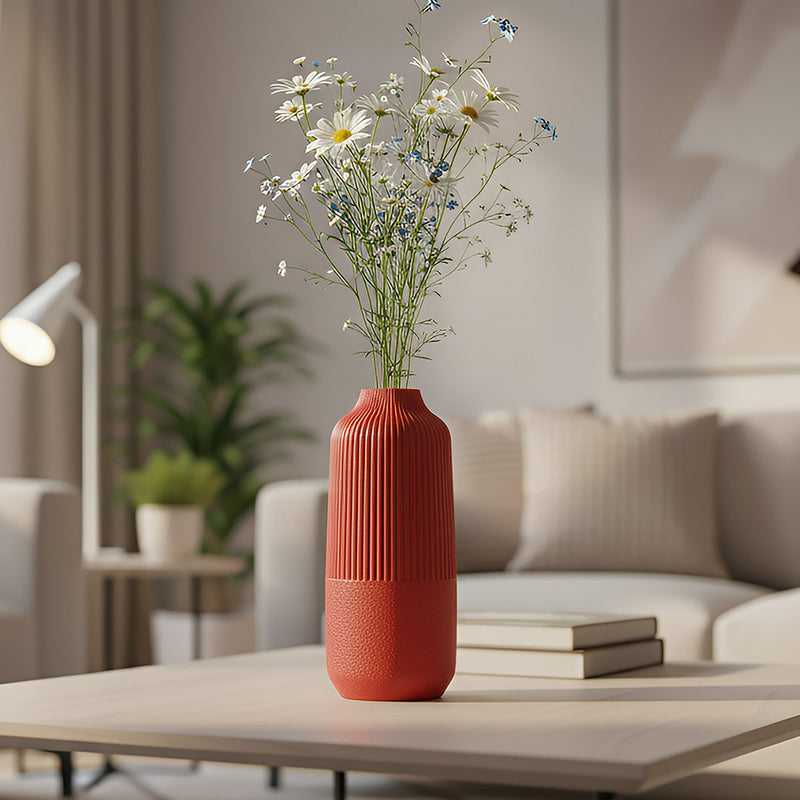 ANYDECO Flower Vase Rosy Red Large Nordic Style Pot Room Home Decor
