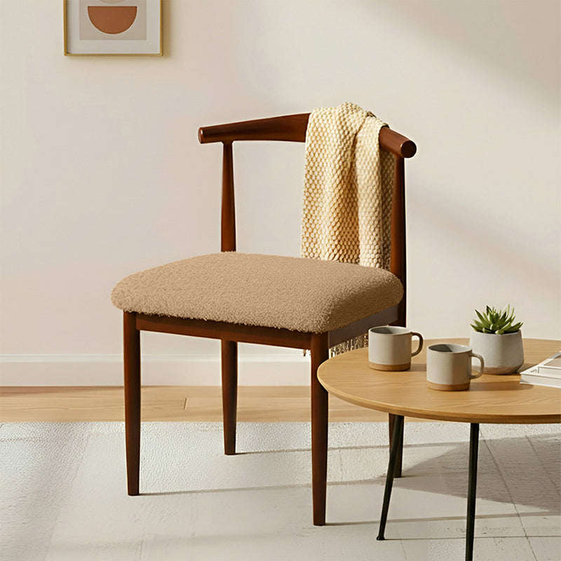 Anyseat Light Brown Fur Stretch Chair Cover – Washable, Removable Dining & Kitchen Seat Protector