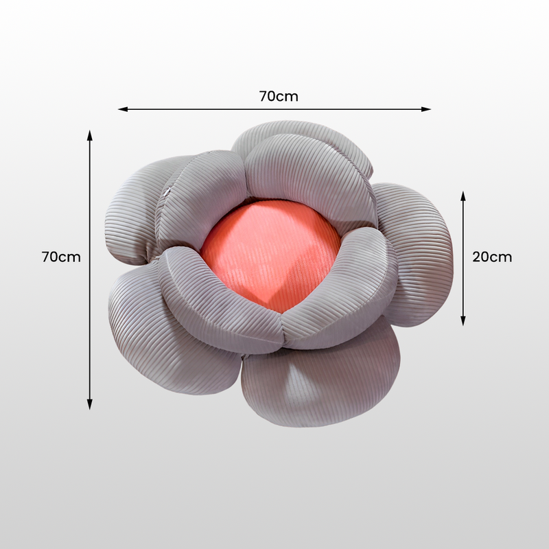 Anyseat Seat Cushion 2PC Grey Double Flower Shape Soft Bedside Floor Plush Pillow Home Decor