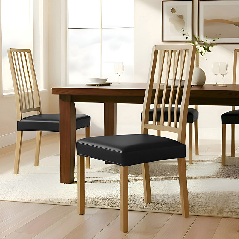 Anyseat Black PU Leather Chair Cover – Slipcover for Dining, Kitchen, Hotel, Banquet & Living Room Chairs