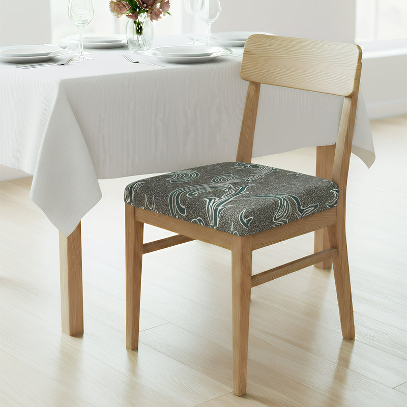 Anyseat Light Brown Random Wave Print Chair Cover – Stretch Washable Removable Seat Cover for Dining & Kitchen