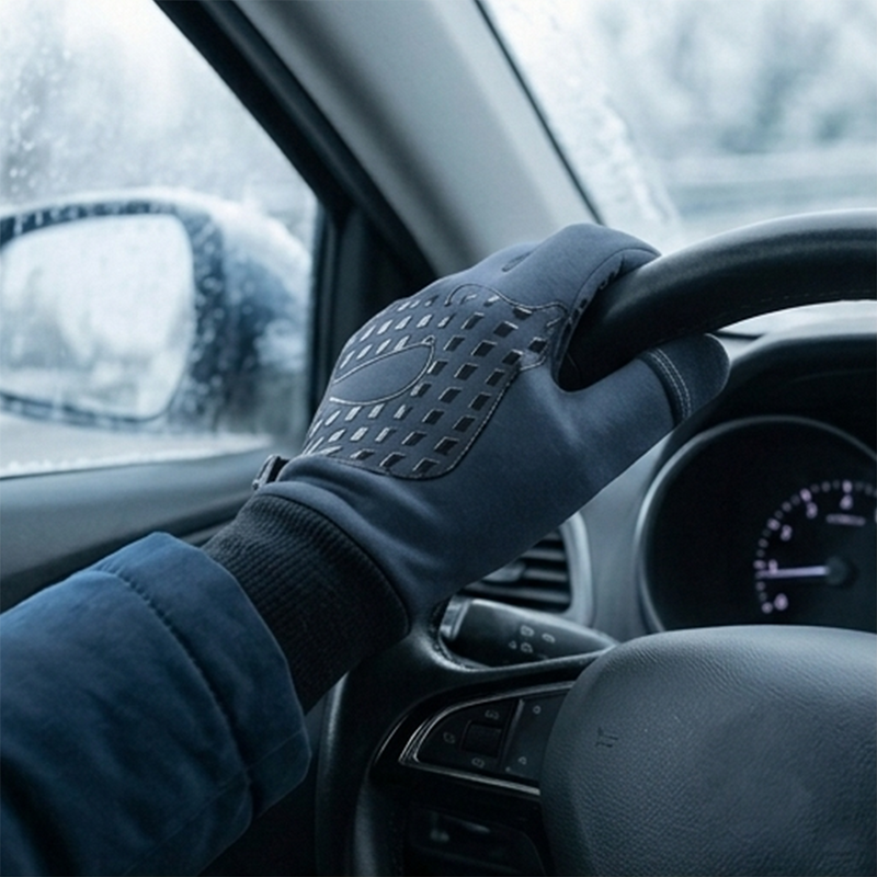 Gray Thermal Touchscreen Gloves – Anti‑Slip Winter Sports Gloves for Men & Women