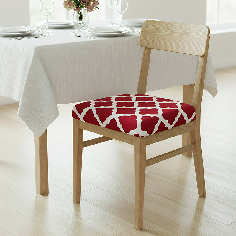Anyseat Red White Print Chair Cover – Stretch Washable Removable Seat Cover for Dining & Kitchen