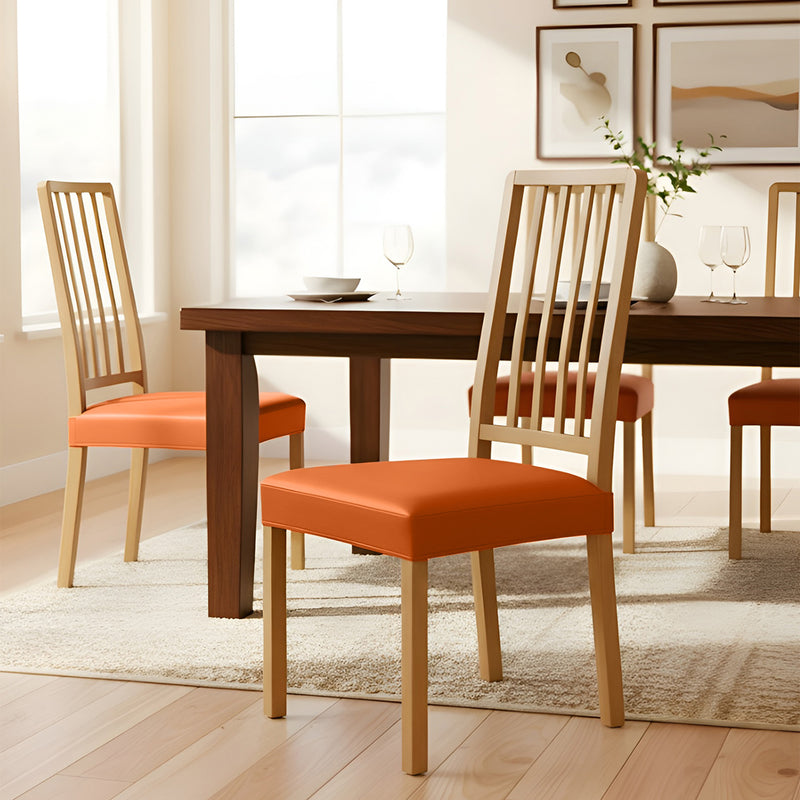 Anyseat Orange PU Leather Chair Cover – Slipcover for Dining, Kitchen, Hotel, Banquet & Living Room Chairs