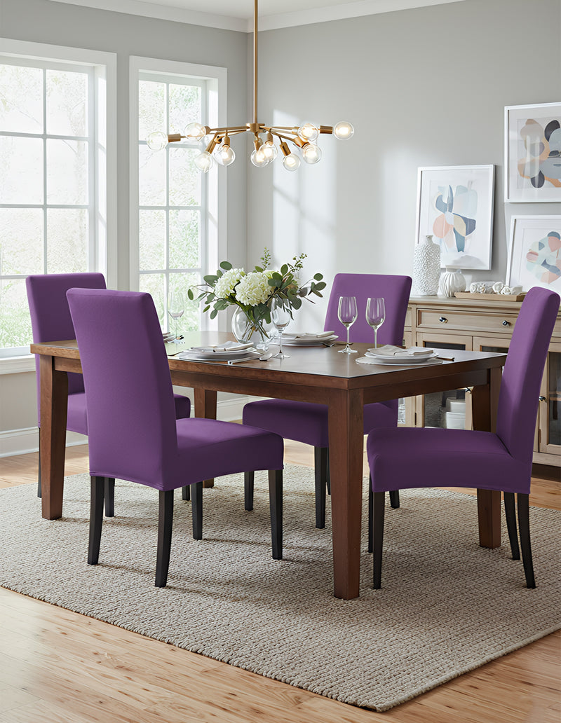 Anyseat Purple Chair Cover – Waterproof Elastic Slipcover with Anti‑Dirt Protection for Dining Room, Kitchen, Wedding, Hotel, Banquet & Restaurant