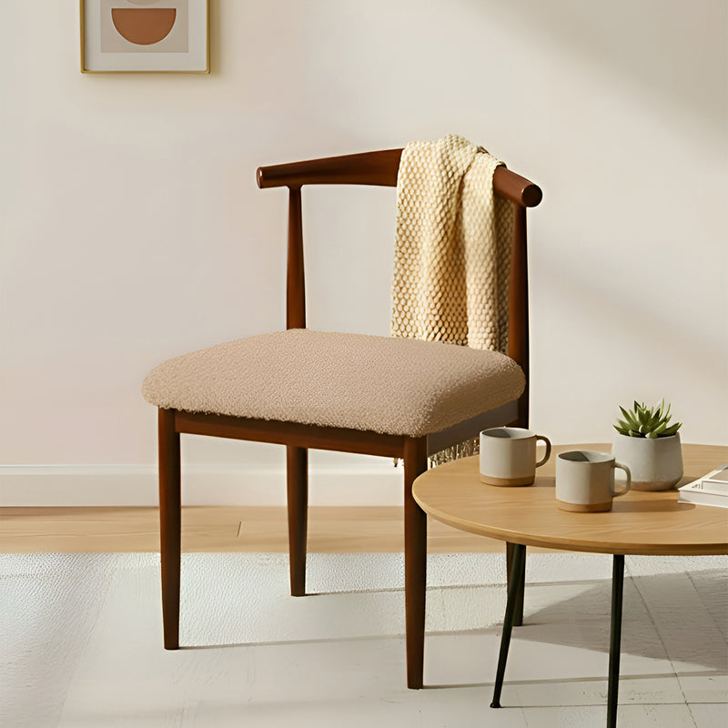 Anyseat Beige Fur Stretch Chair Cover – Washable, Removable Dining & Kitchen Seat Protector