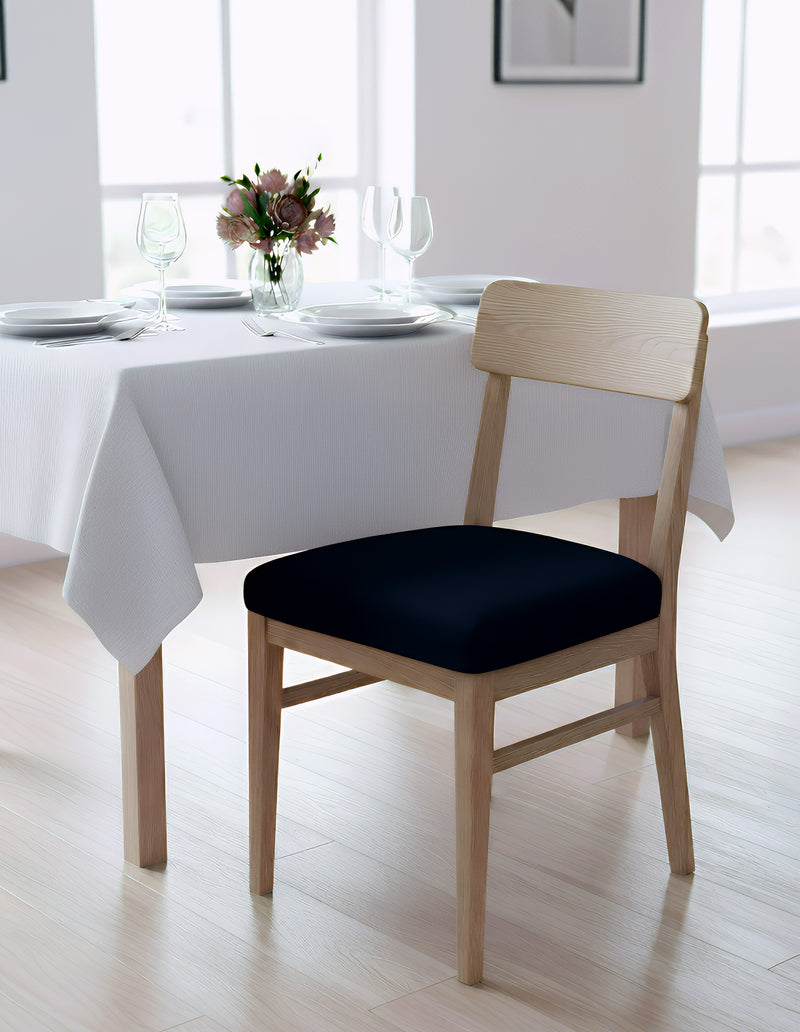 Anyseat Black Plain No Print Chair Cover – Stretch Washable Removable Seat Cover for Dining & Kitchen