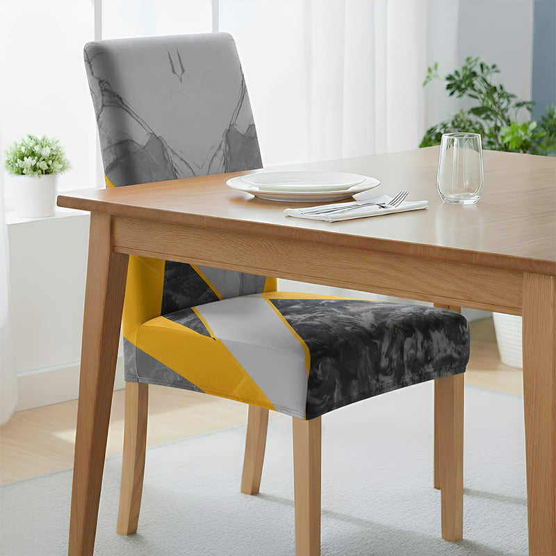 Anyseat Black Pattern Print Elastic Chair Cover – Plain Dining Slipcover & Home Décor