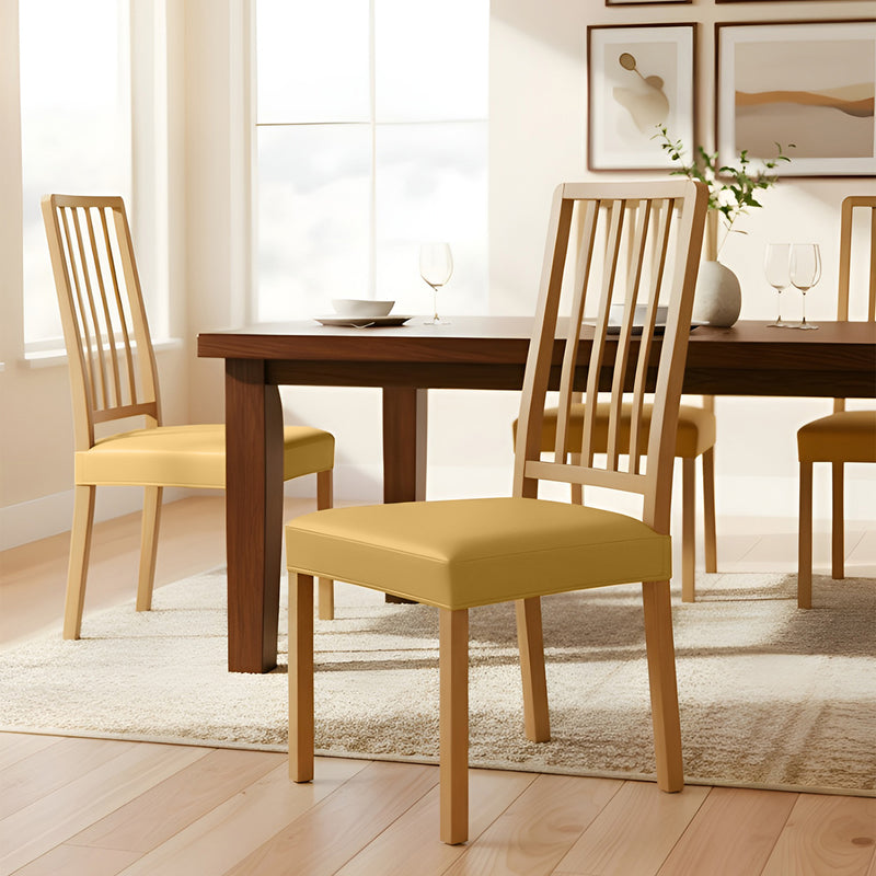 Anyseat Yellow PU Leather Chair Cover – Slipcover for Dining, Kitchen, Hotel, Banquet & Living Room Chairs