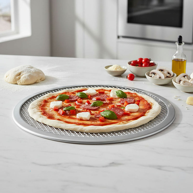 Anygleam 13-Inch Pizza Screen Aluminum Round Non-Stick Baking Mesh for Crispy Pizza