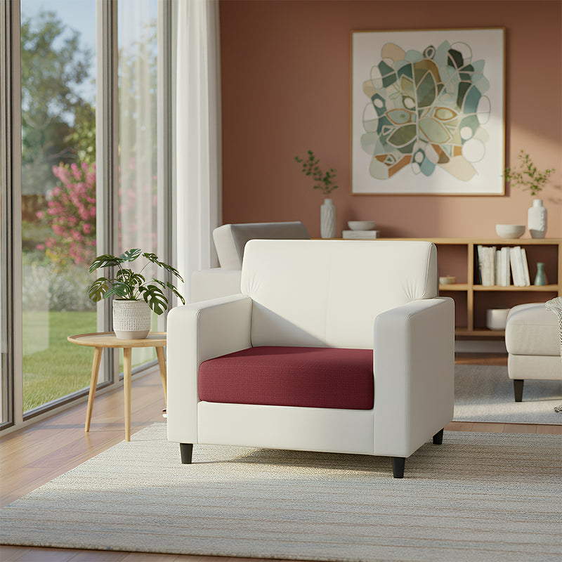 Anyhouz Sofa Cover – Wine Red Polyester, Thick Stretchable, 1Pc Living Room Chair