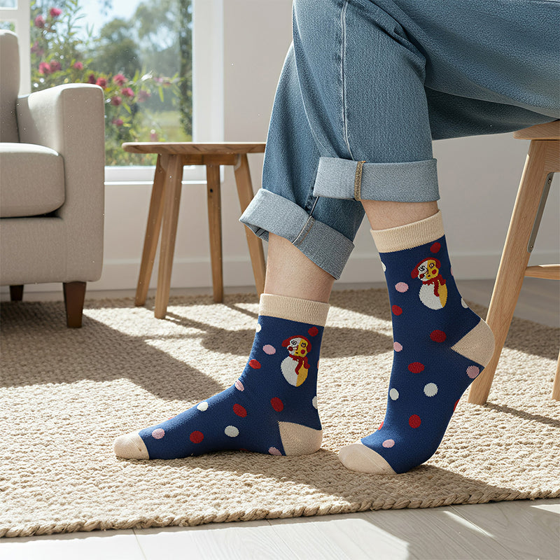 Anyfootwear 3 Pairs Women’s Joyful Holiday Cotton Socks Funny Gift Party