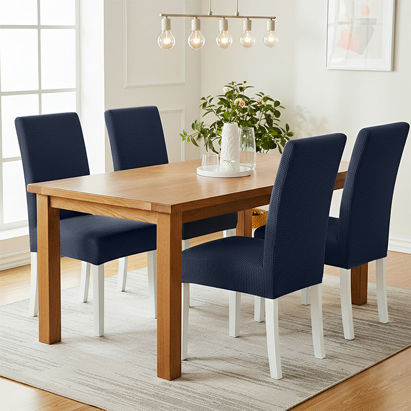 Anyseat Navy Waterproof Chair Cover – Corn Kernel Pattern Stretch Slipcover for Dining Room