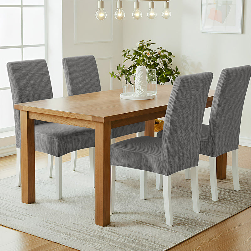 Anyseat Grey Waterproof Chair Cover – Corn Kernel Pattern Stretch Slipcover for Dining Room