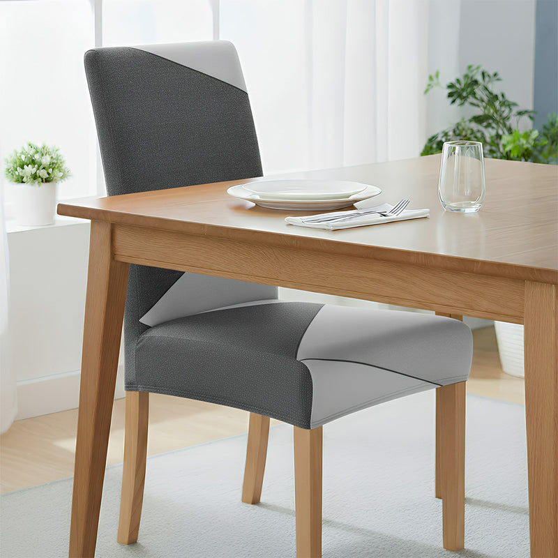Anyseat Chair Cover Gray Geometric Elastic Slipcover Dining Decor