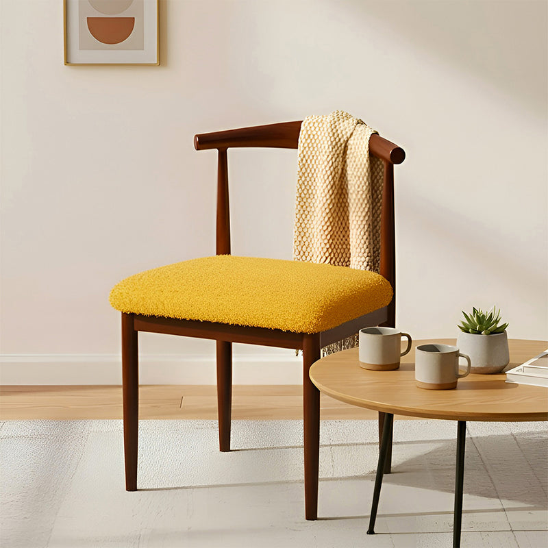 Anyseat Yellow Fur Stretch Chair Cover – Washable, Removable Dining & Kitchen Seat Protector