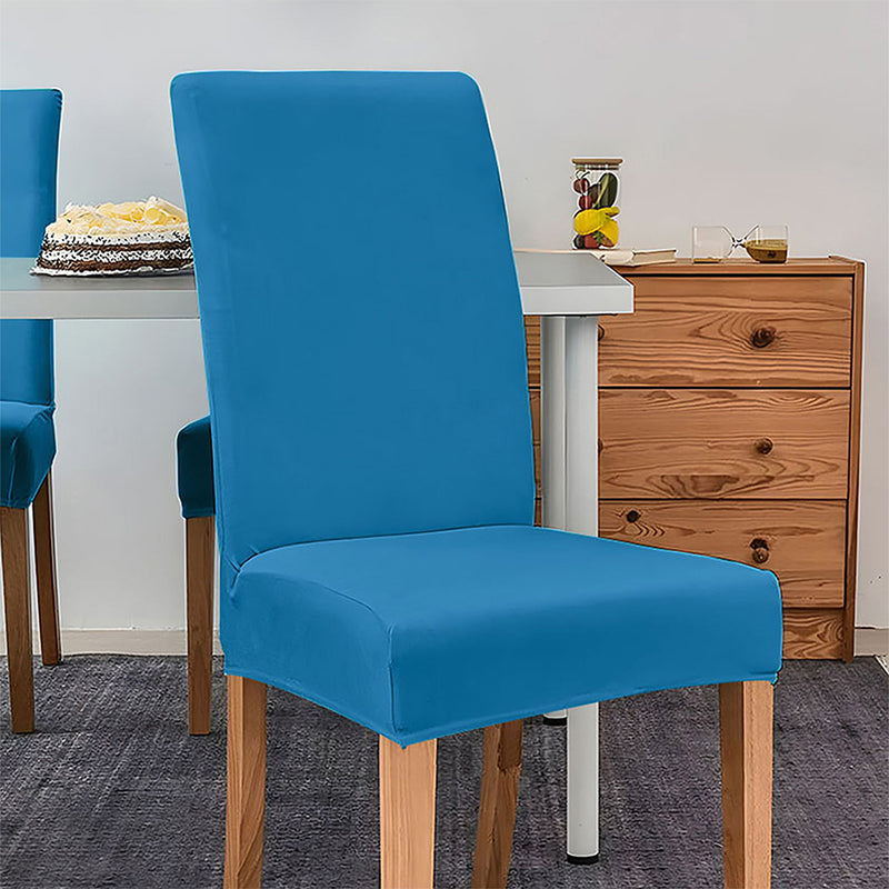 Anyseat Blue Velvet Dining Chair Cover – Plush Stretchable Slipcover for Kitchen & Dining Room Chairs