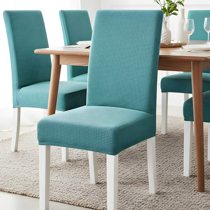 Anyseat Blue Waterproof Chair Cover – Corn Kernel Pattern Stretch Slipcover for Dining Room