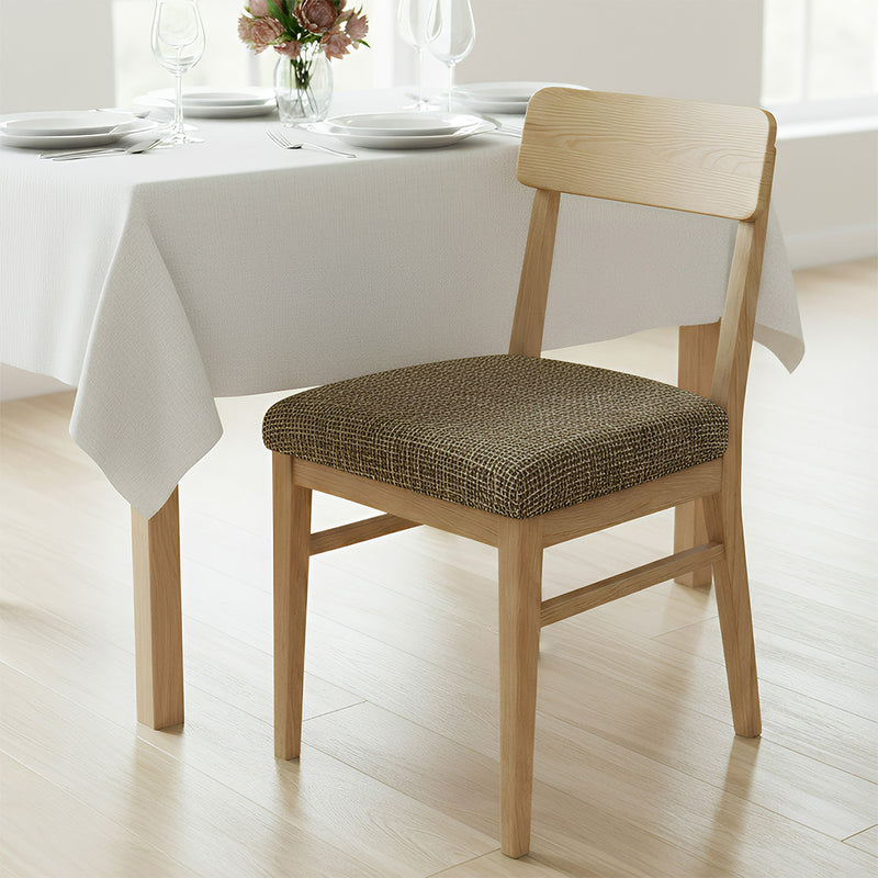 Anyseat Chair Cover Dark Brown Corn Kennel Pattern Stretch Seat Cover for Home Dinning Kitchen Washable Removable