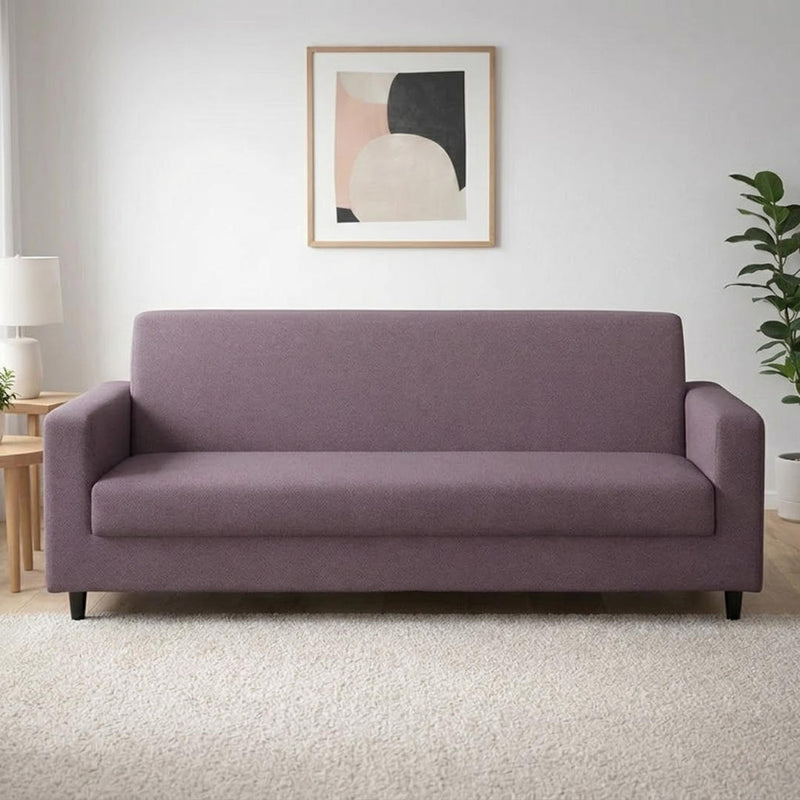 Anyseat 4-Seater Sofa Cover – Plain Purple Style Slipcover for Living Room Chair Protection