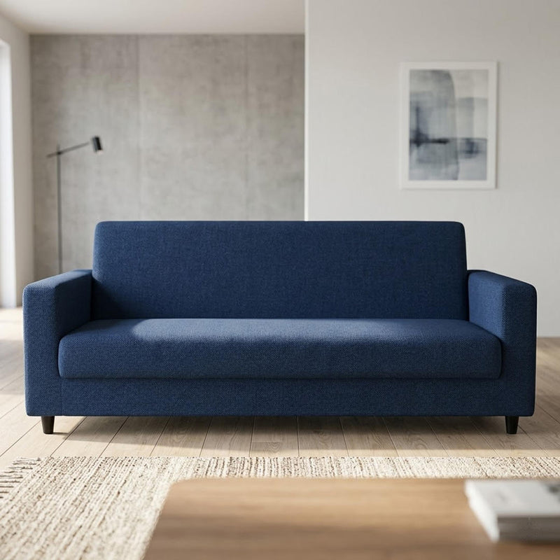 Anyseat 4-Seater Sofa Cover – Plain Navy Blue Style Slipcover for Living Room Chair Protection