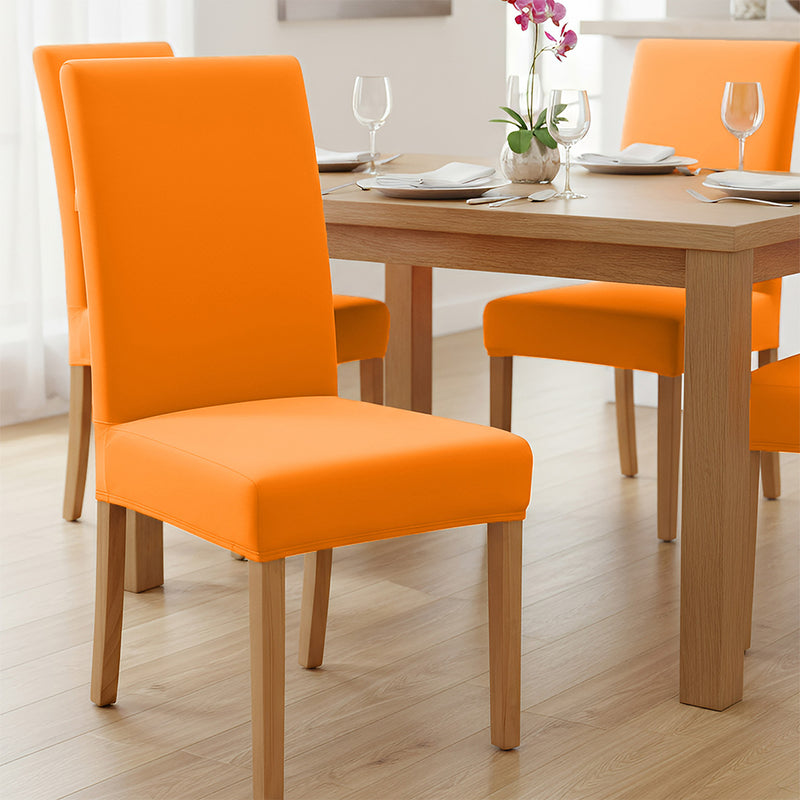 Anyseat Orange Velvet Dining Chair Cover – Plush Stretchable Slipcover for Kitchen & Dining Room Chairs