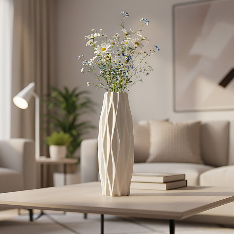 ANYDECO Flower Vase White Small Geometric Nordic Style Pot Home Decor