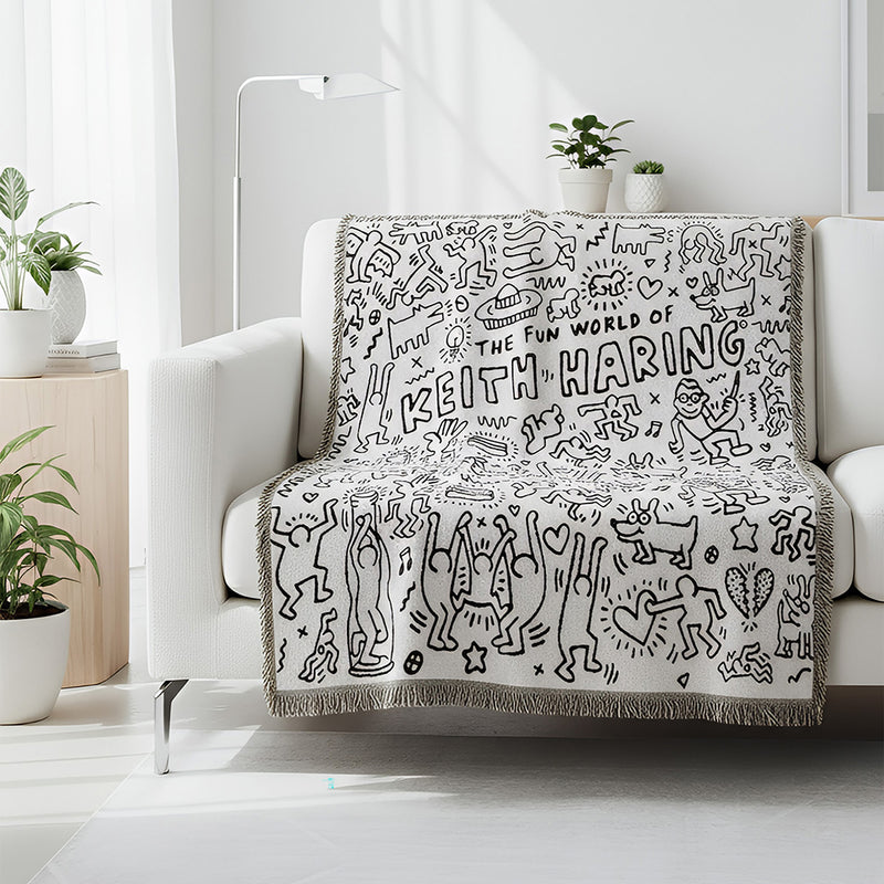 Anycozy Jacquard Graffiti Throw Blanket Sofa Bed Cover Tapestry