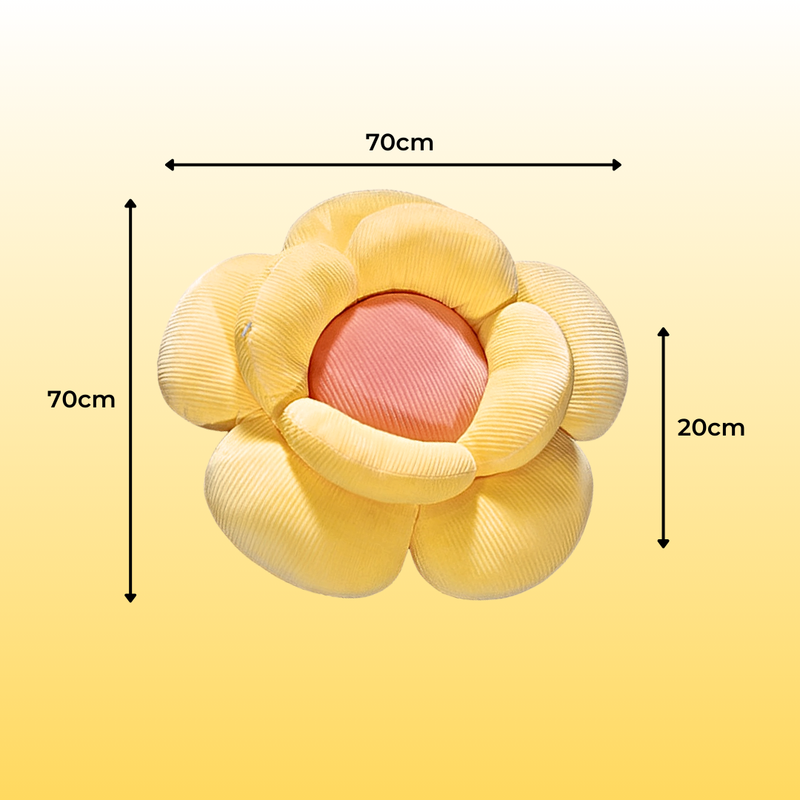 Anyseat Seat Cushion 2PC Yellow Double Flower Shape Soft Bedside Floor Plush Pillow Home Decor