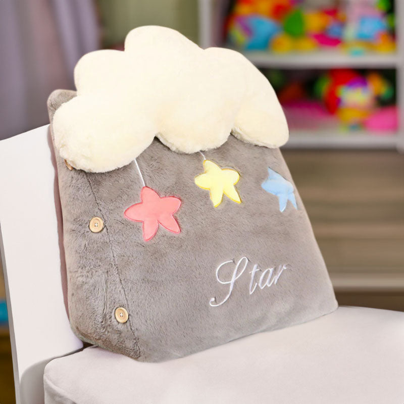 Anyseat Seat Cushion 2PC Grey Cute Cloud Soft Leaning Lumbar Wedge Pillow Bedside Plush Home Decor
