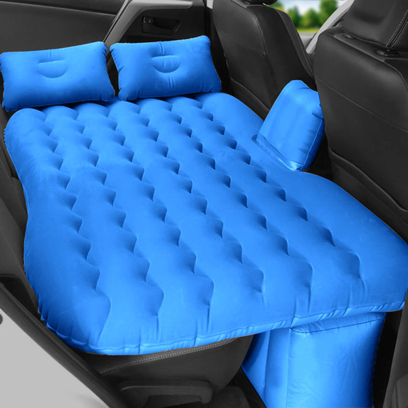 Anypack Blue Ripple Inflatable Car Mattress Portable Camping Air Bed Travel Sleeping Kit Essentials