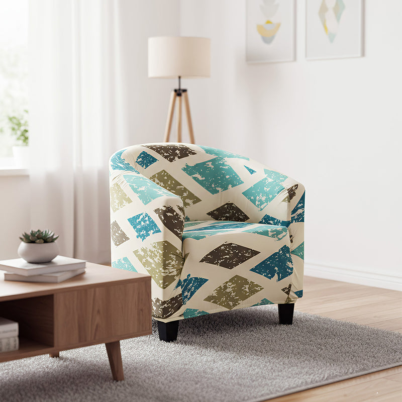 Anyseat Multicolor Diamond Print Chair Cover – Plain Dustproof Tub Slipcover for Home Décor