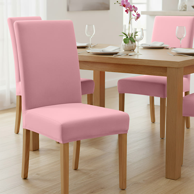 Anyseat Pink Velvet Dining Chair Cover – Plush Stretchable Slipcover for Kitchen & Dining Room Chairs