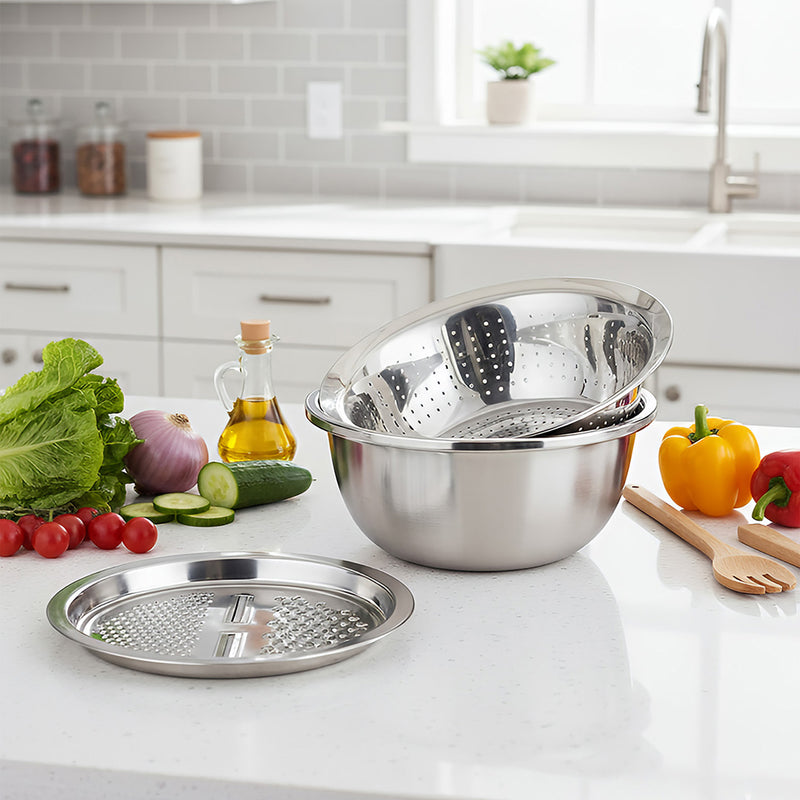 Anygleam Silver Stainless Steel Food Slicer – Multi-Function Kitchen Tool for Effortless Fruit & Vegetable Prep