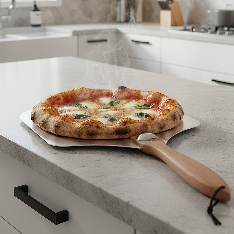 Anygleam 35.5x30.5cm Pizza Shovel With Foldable Wooden Handle Bakeware Kitchen Tools Oxidation