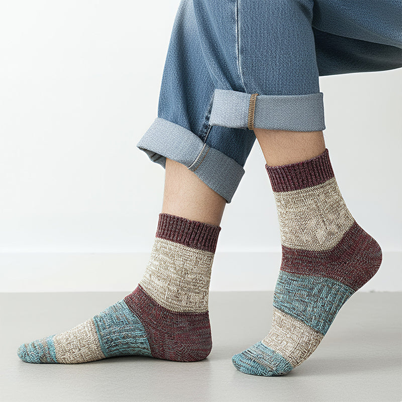 Anyfootwear 5 Pairs Size 5-11 Fashion Socks High Quality Colorful Cotton for Men