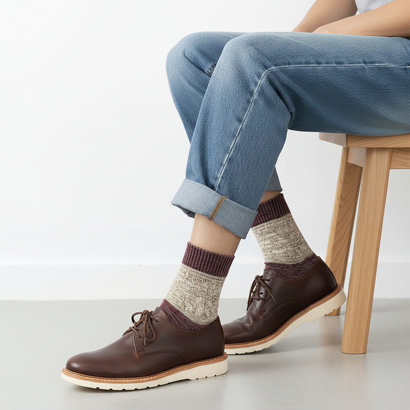Anyfootwear 5 Pairs Size 5-11 Fashion Socks High Quality Colorful Cotton for Men